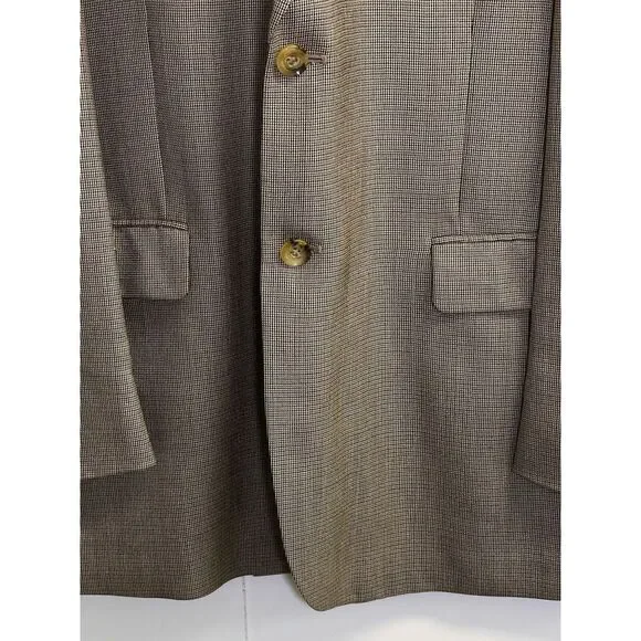 Stafford Men's 44L Silk/Wool Blend Sports Coat Tan Brown Blazer Jacket - Picture 7 of 11